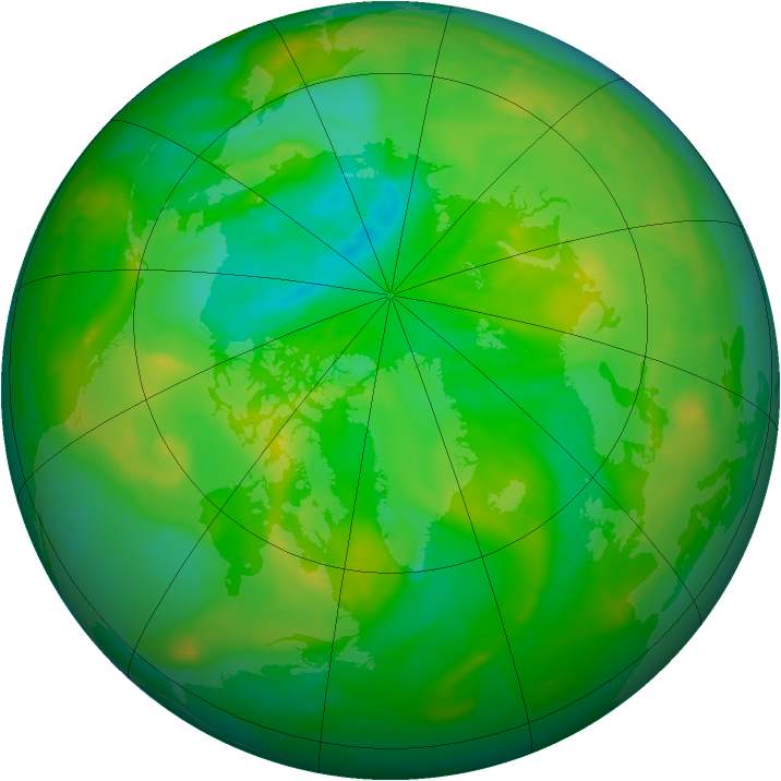 Arctic ozone map for 12 July 2013
